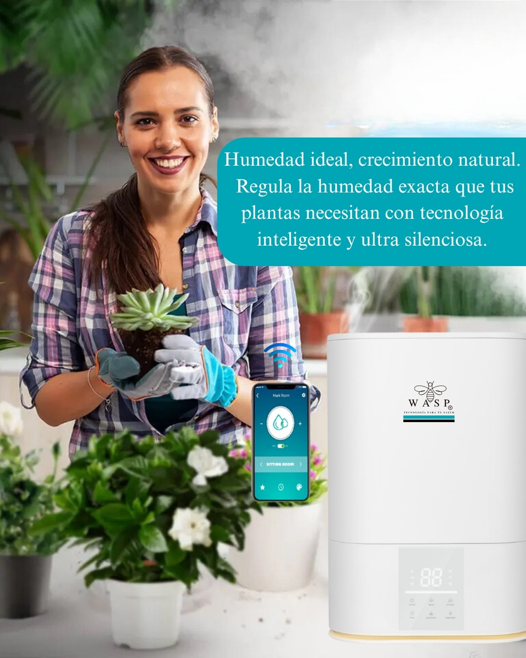 Humidificador Versa Smart con Función Purificadora y Difusor de Aroma