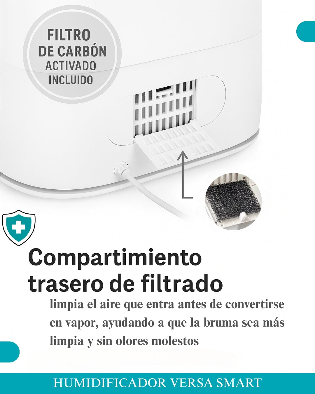Humidificador Versa Smart con Función Purificadora y Difusor de Aroma