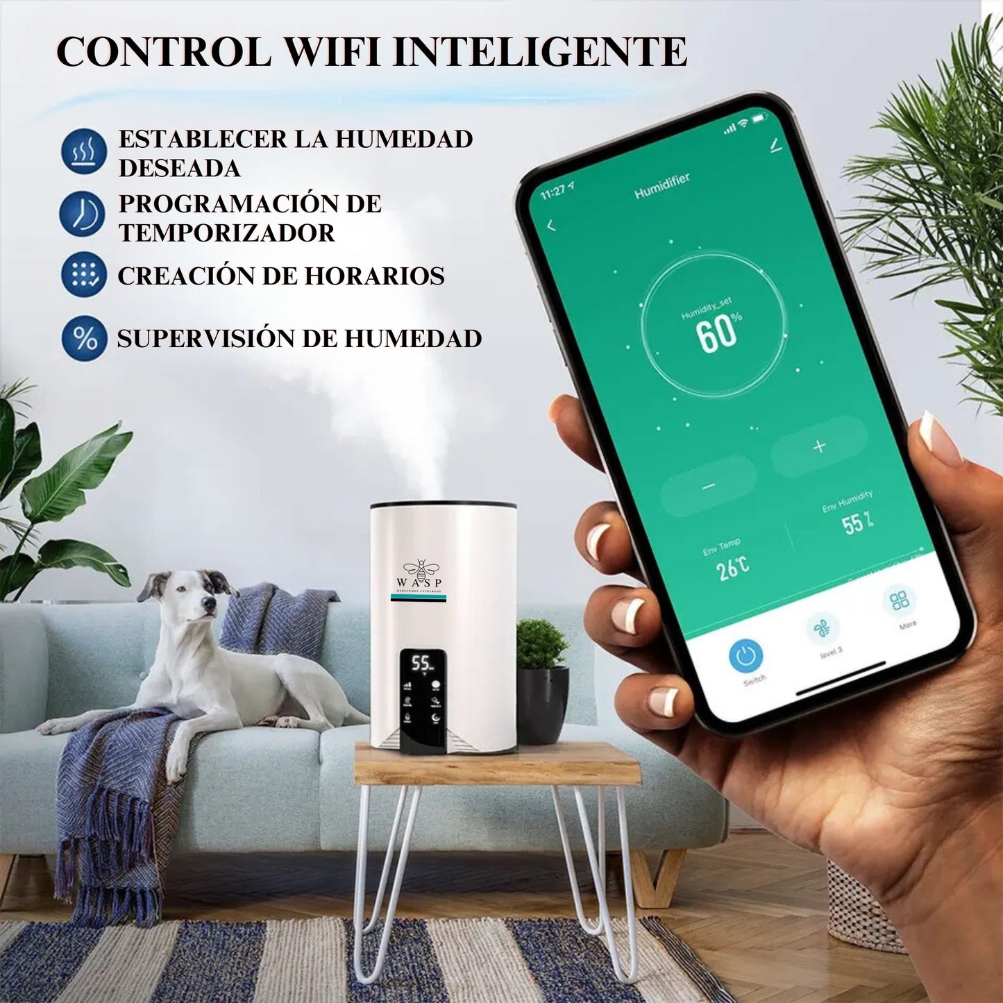 Humidificador Ultra Smart Wasp con Función Purificadora - MI WASP