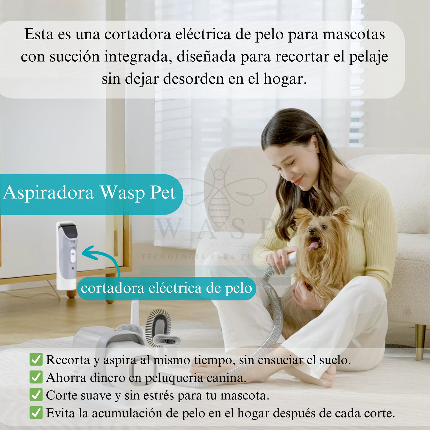 Aspiradora Wasp Pet 4 en 1 con Filtro HEPA - MI WASP