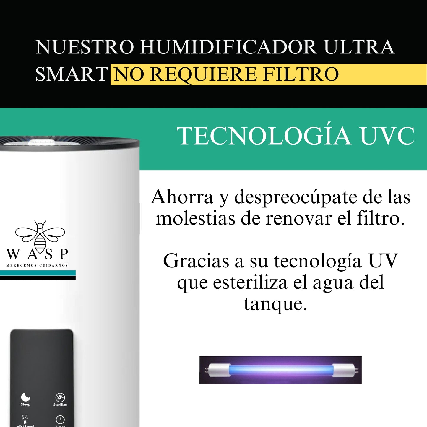 Humidificador Ultra Smart Wasp con Función Purificadora - MI WASP