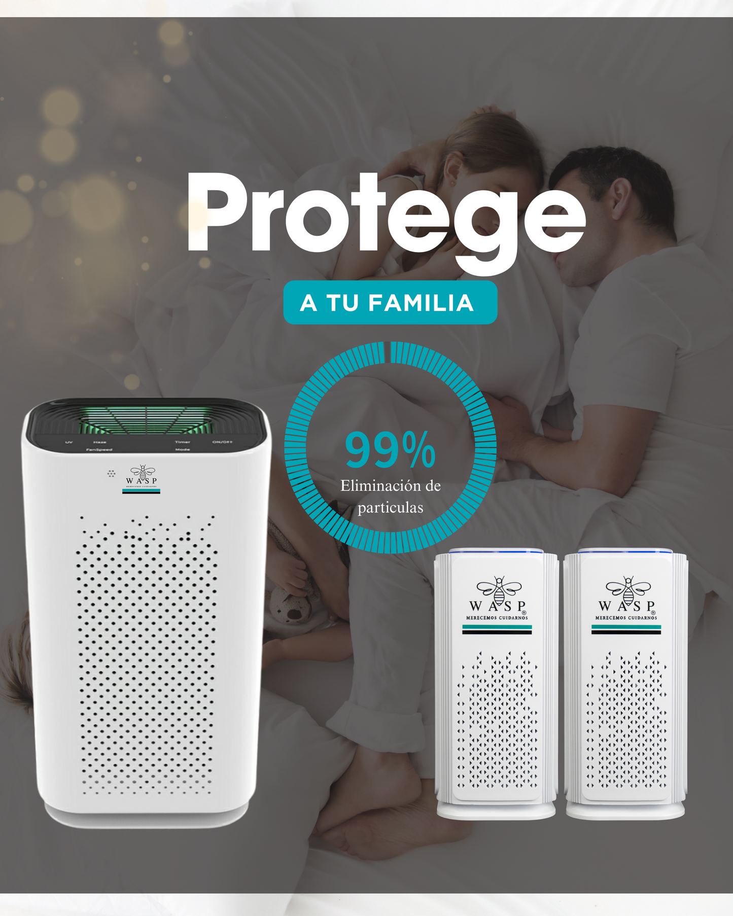 Pack Alérgico: Purificadores Smart Wasp y 2 Portátiles Wasp / Solución Integral