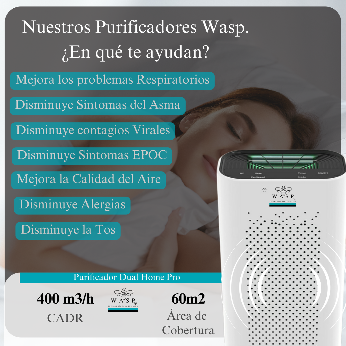 Pack Alérgico: Purificadores Smart Wasp y Dual Home Pro / Solución Integral - MI WASP