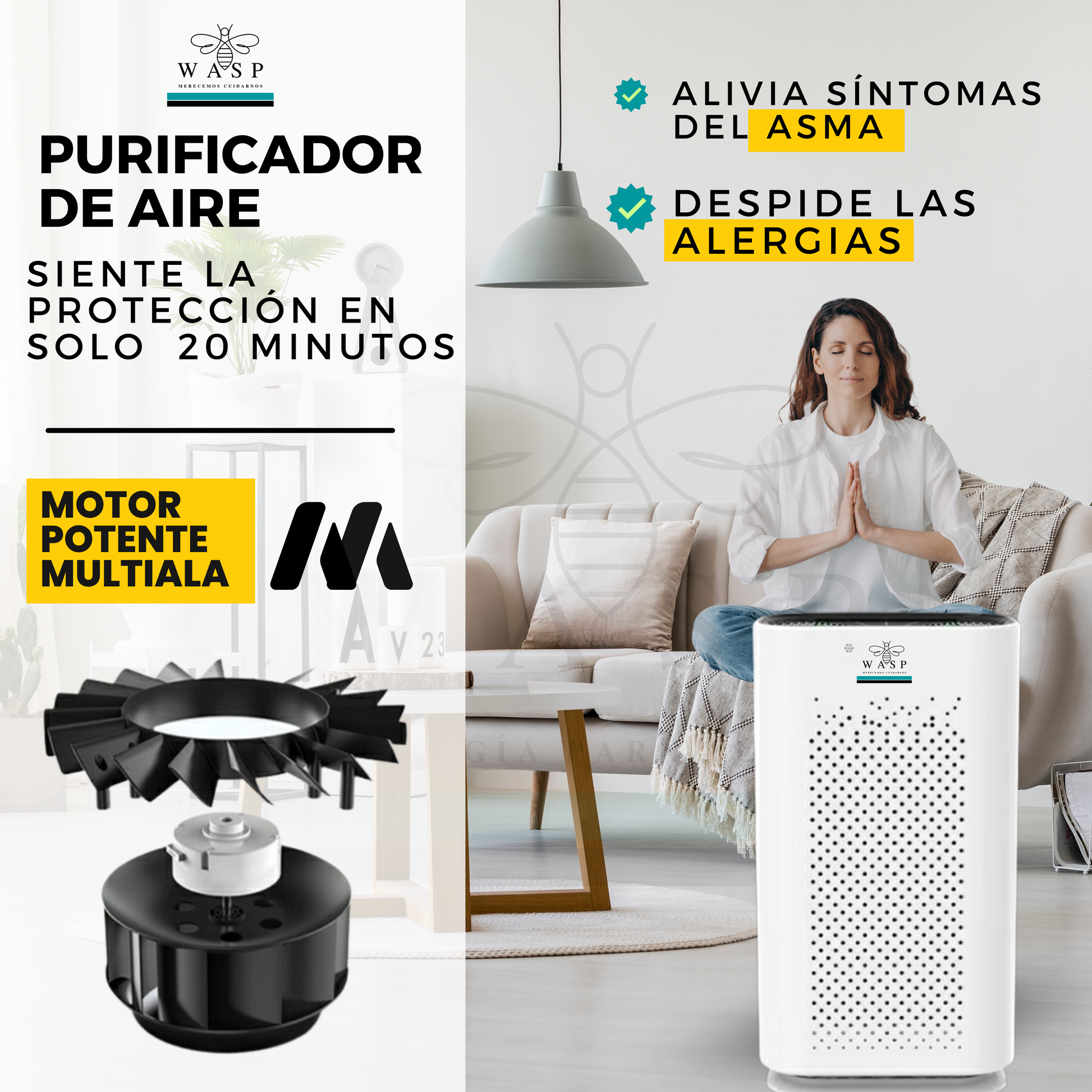 Pack Alérgico: Purificadores Smart Wasp y Dual Home Pro / Solución Integral - MI WASP