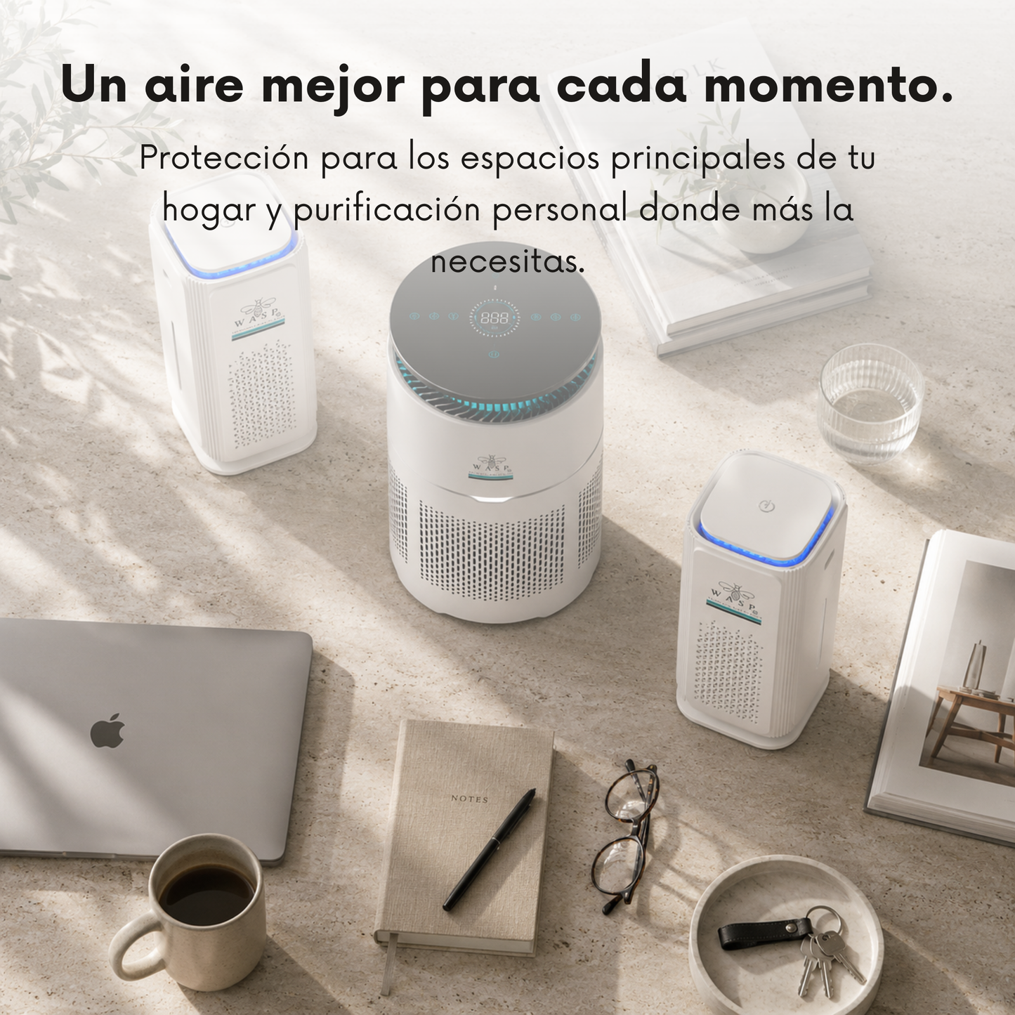 Pack Alérgico: Purificador Mi Power Pro y 2 Portátiles Wasp / Solución Integral