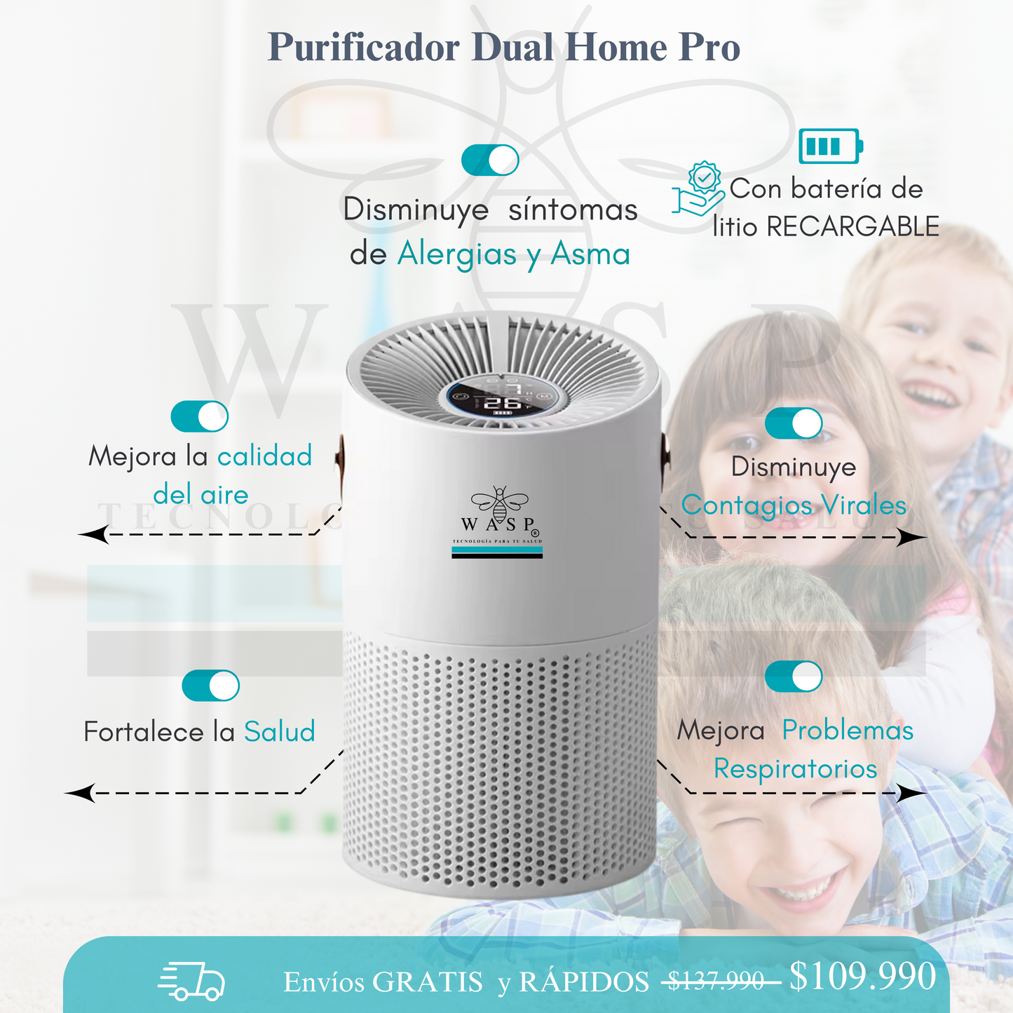 Purificador de Aire Dual Home Pro - MI WASP