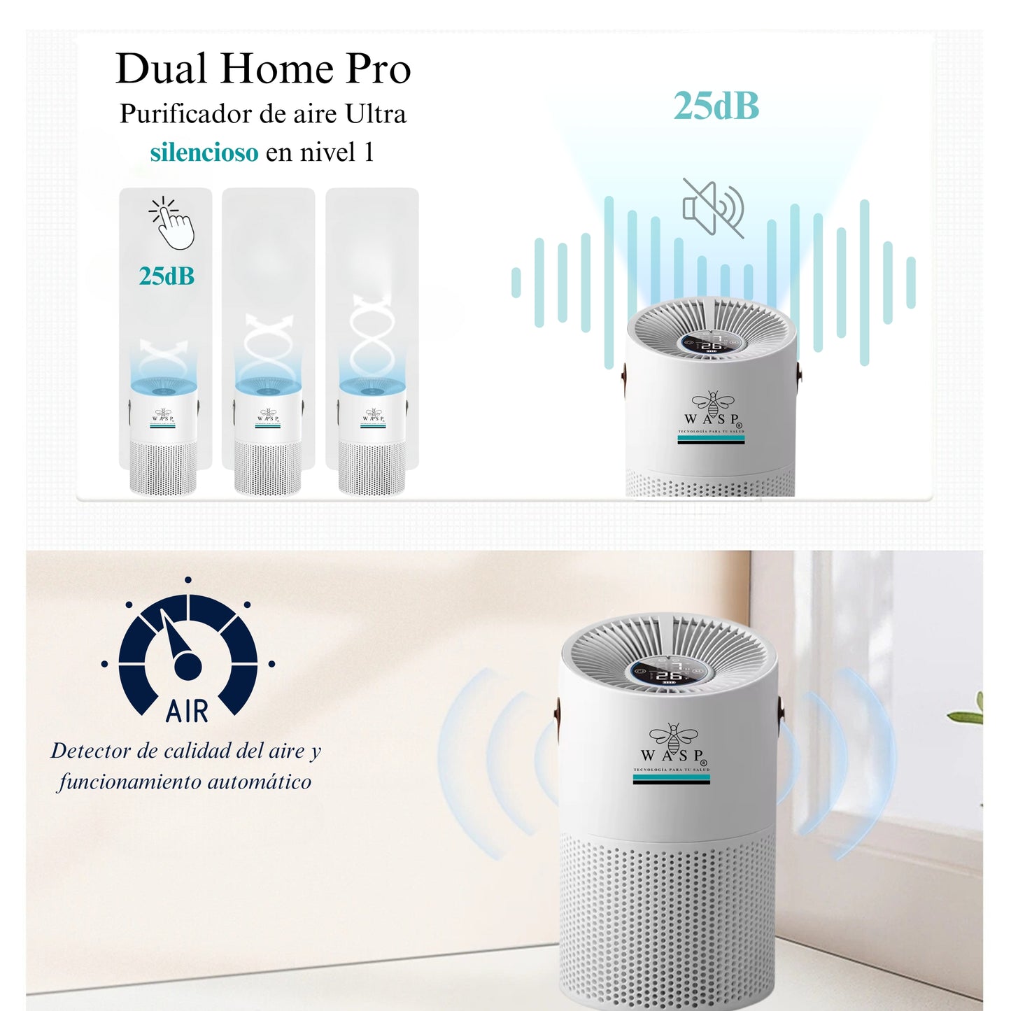 Purificador de Aire Dual Home Pro Con Batería de litio