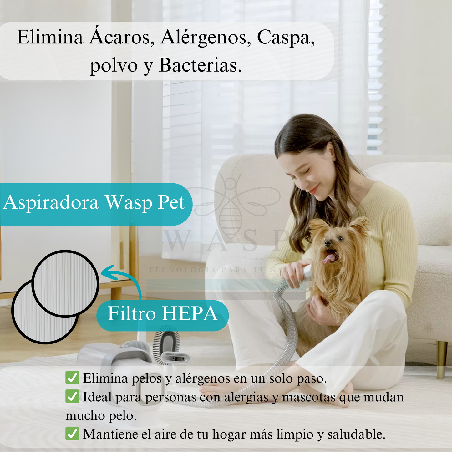 Aspiradora Wasp Pet 4 en 1 con Filtro HEPA - MI WASP