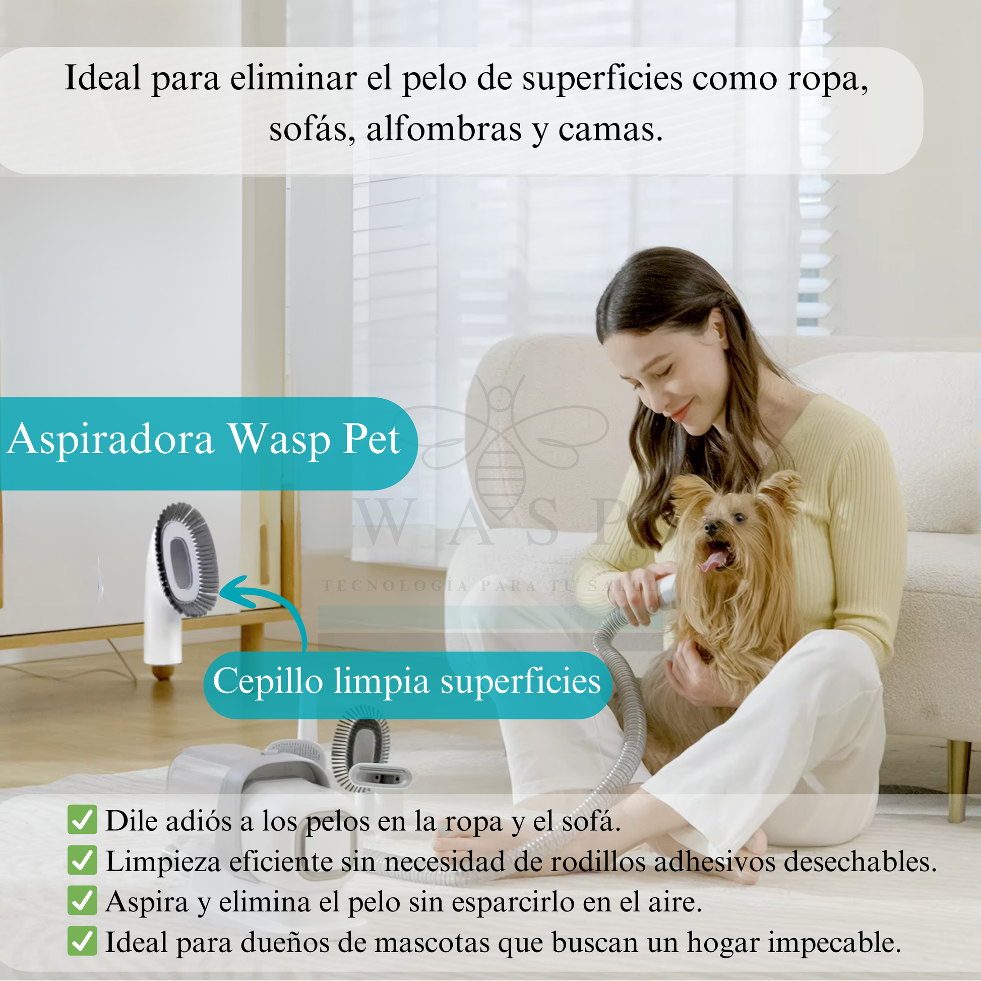 Aspiradora Wasp Pet 4 en 1 con Filtro HEPA - MI WASP