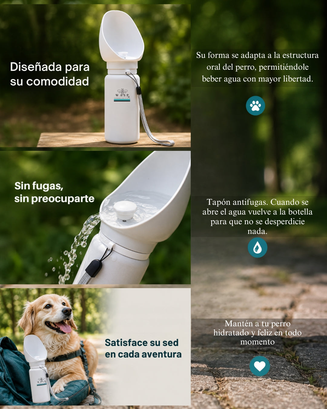 Botella de Agua Plegable Mascota
