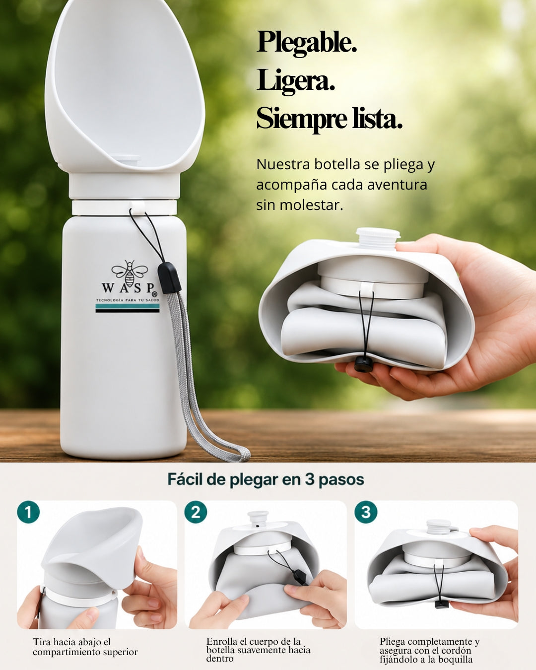 Botella de Agua Plegable Mascota