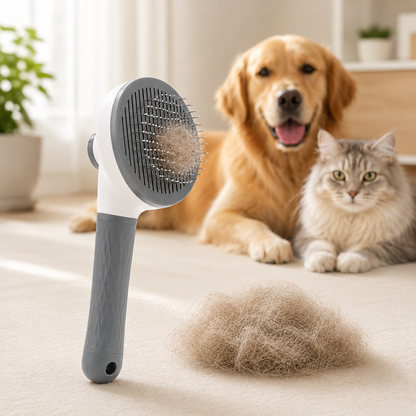 Cepillo Quita Pelos con autolimpieza para perros y gatos