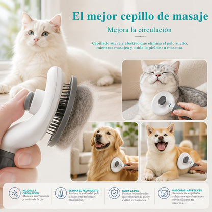 Cepillo Quita Pelos con autolimpieza para perros y gatos