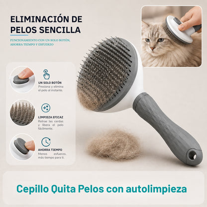 Cepillo Quita Pelos con autolimpieza para perros y gatos