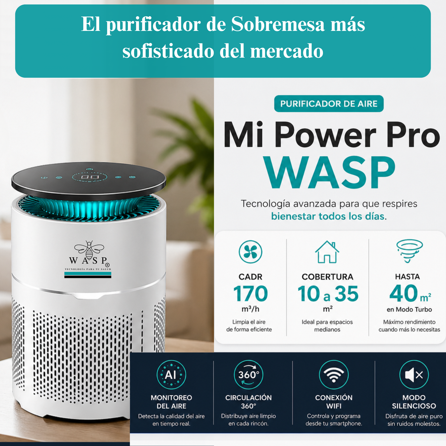 Purificador de Aire Mi Power Pro Wasp - WiFi