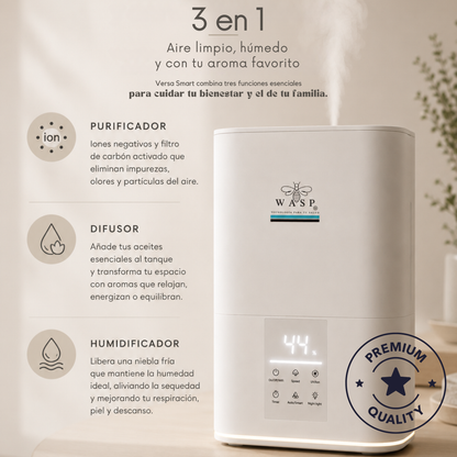 Humidificador Versa Smart con Función Purificadora y Difusor de Aroma