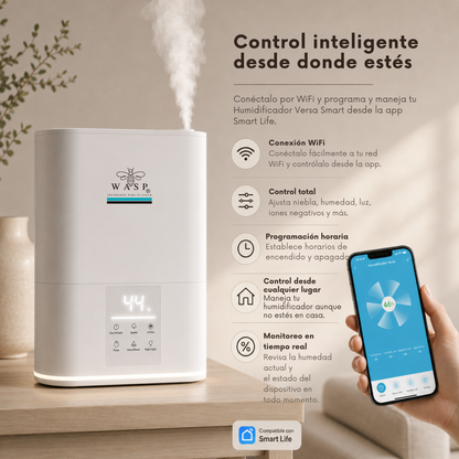 Humidificador Versa Smart con Función Purificadora y Difusor de Aroma
