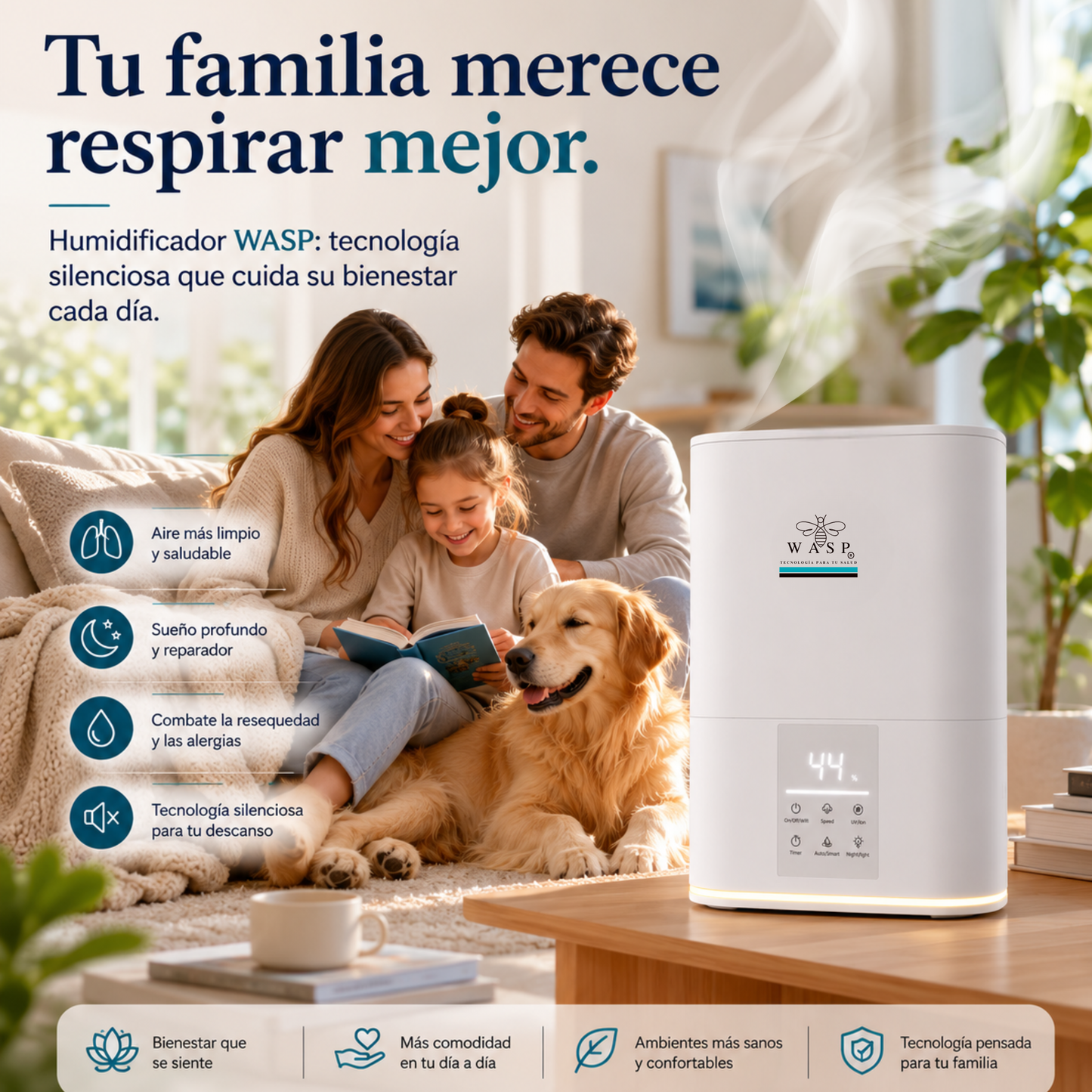 Humidificador Versa Smart con Función Purificadora y Difusor de Aroma