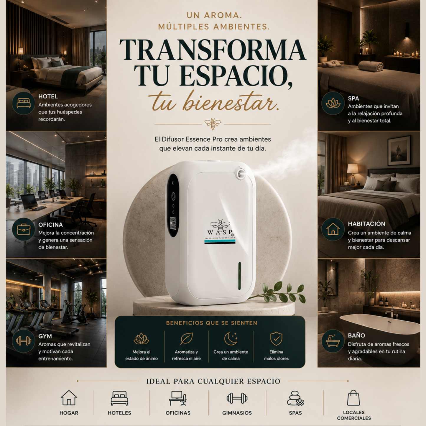 Difusor de Aroma Wasp Essence Pro - Nebulizador Profesional