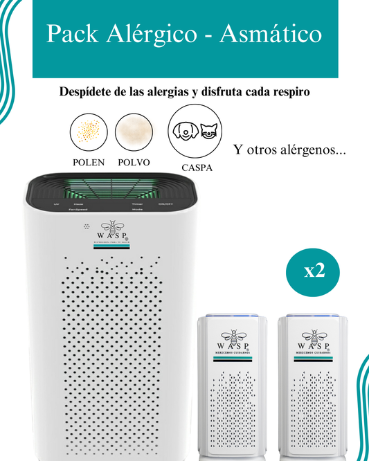 Pack Alérgico: Purificadores Smart Wasp y 2 Portátiles Wasp / Solución Integral