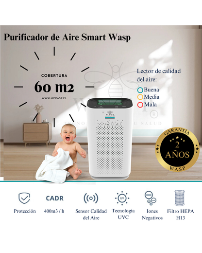 Pack Alérgico: Purificadores Smart Wasp y 2 Portátiles Wasp / Solución Integral