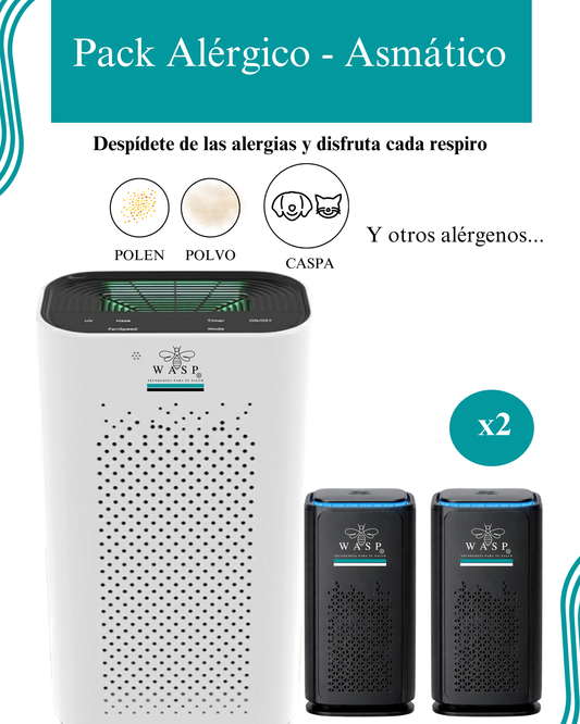 Pack Alérgico: Purificadores Smart Wasp y 2 Portátiles Wasp / Solución Integral