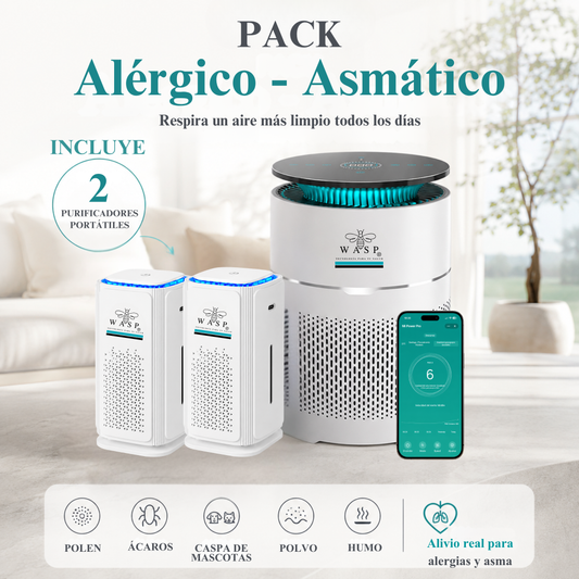 Pack Alérgico: Purificador Mi Power Pro y 2 Portátiles Wasp / Solución Integral