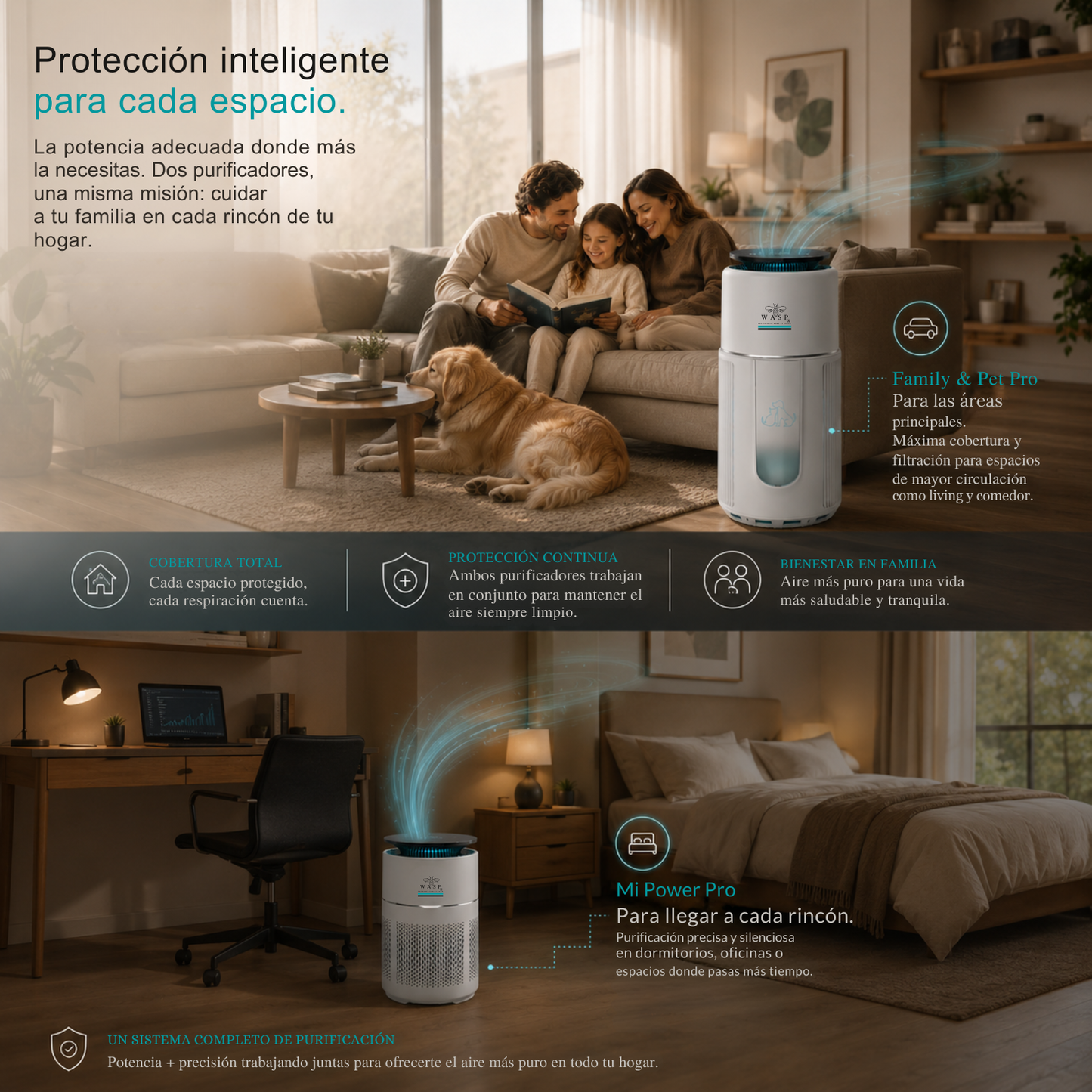 Pack Protección Avanzada: Purificador Family & Pet + Mi Power Pro