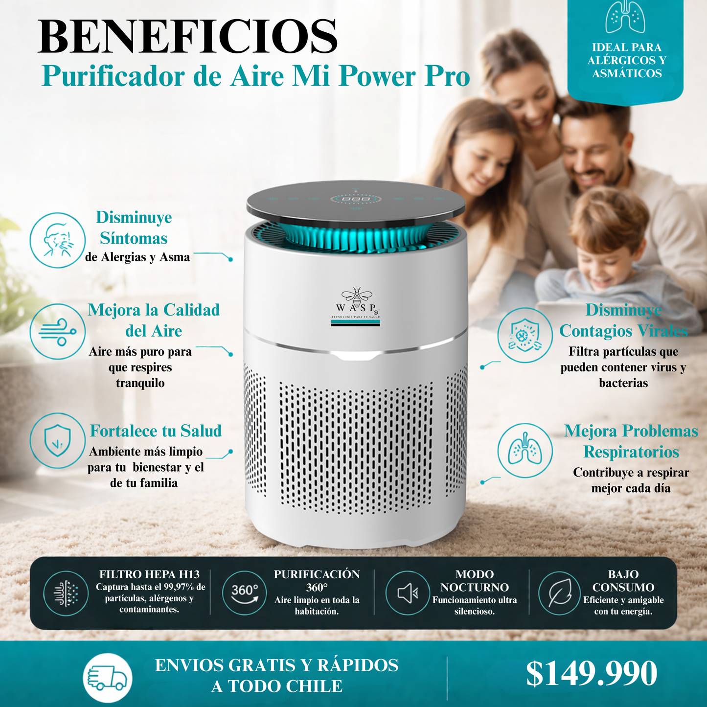 Purificador de Aire Mi Power Pro Wasp